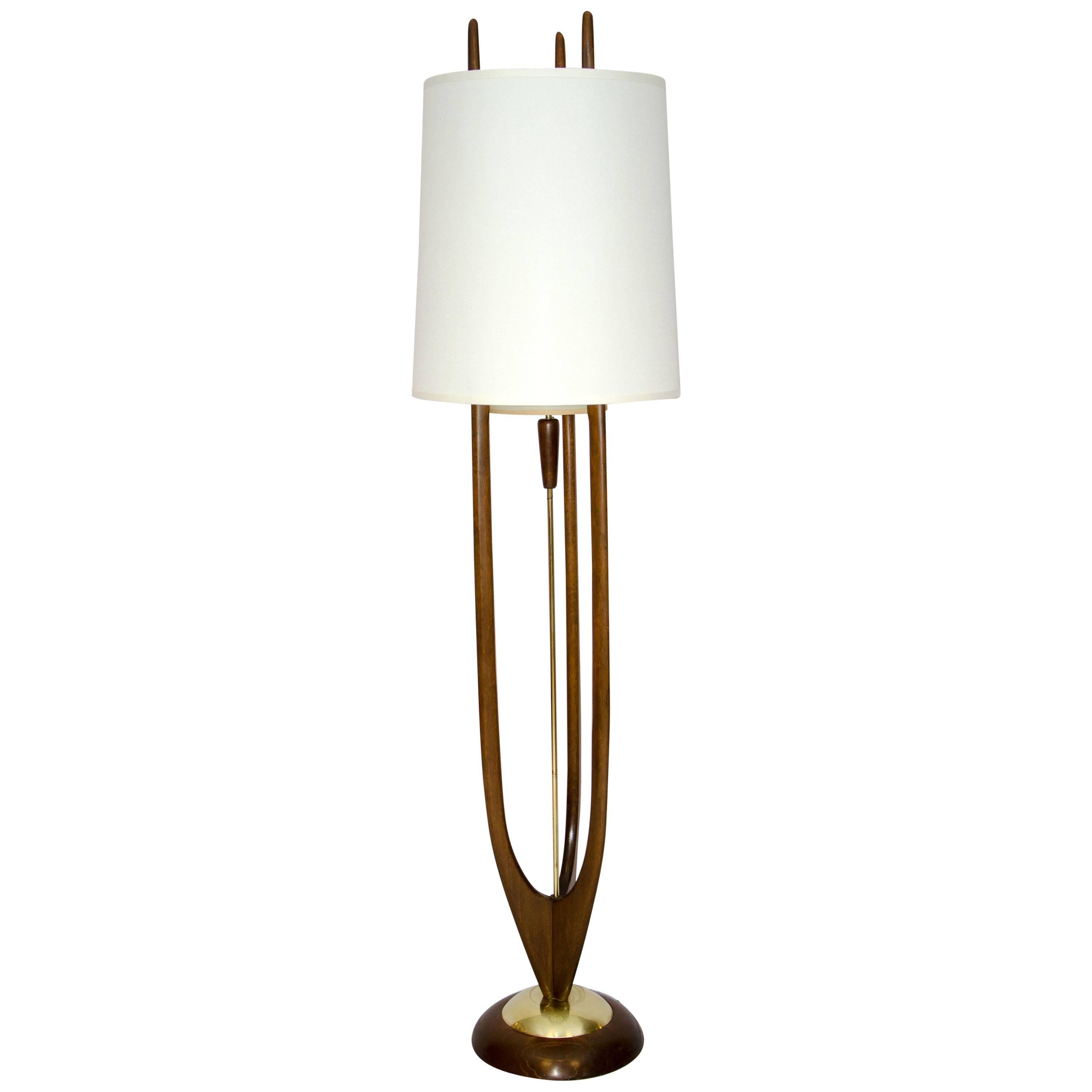 Modeline Danish Style Walnut Floor Lamp