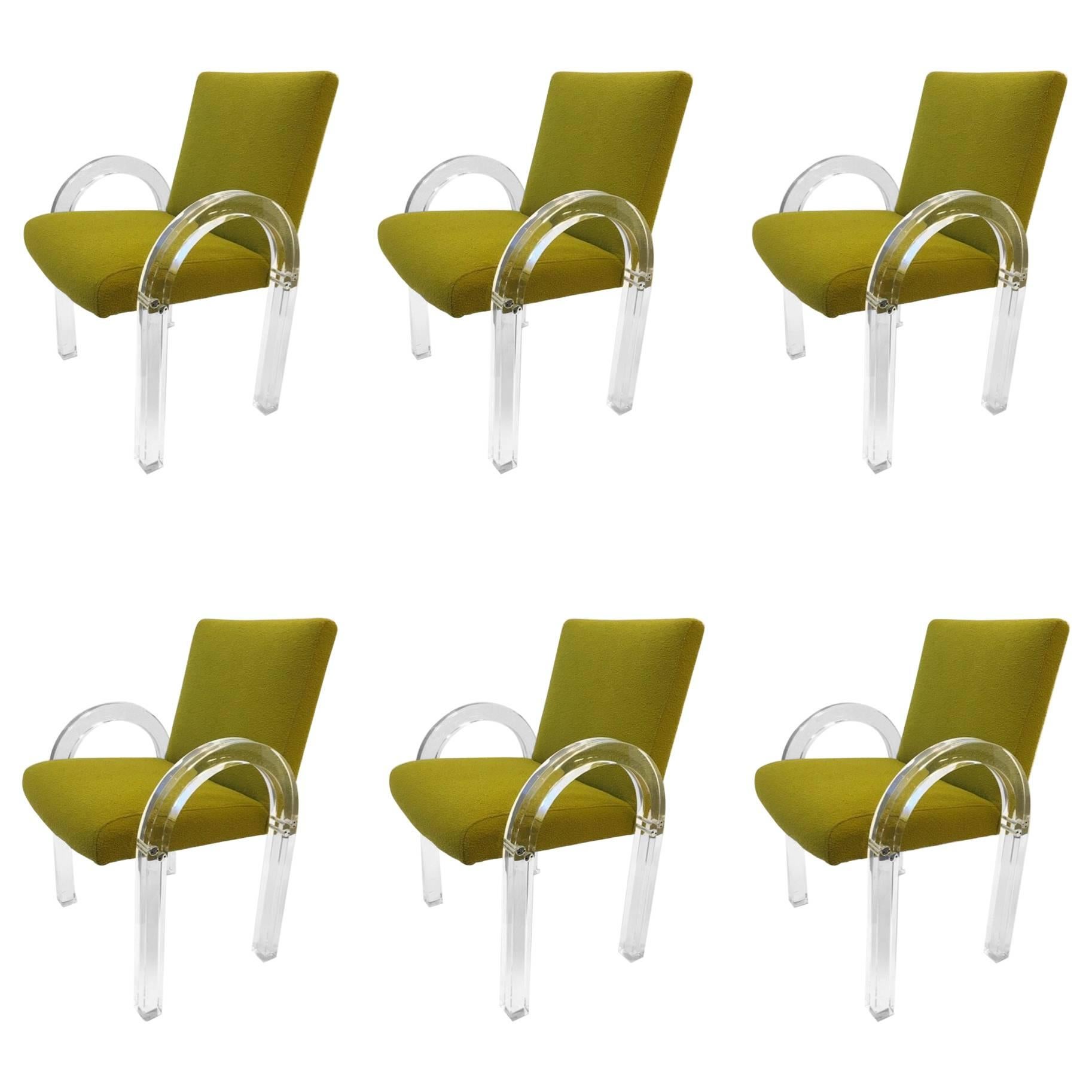 Set of Six Acrylic Waterfall Dining Chairs by Charles Hollis Jones