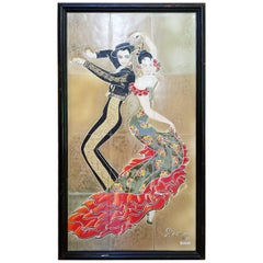 Retro 1955 Irina Lorin Tango Dancers Tile Wall Art