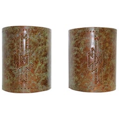1970s Oxidized Copper Sconces