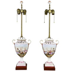 Pair of French Pottery Lamps