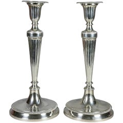 Pair of Large Tiffany & Co. Sterling Candlesticks