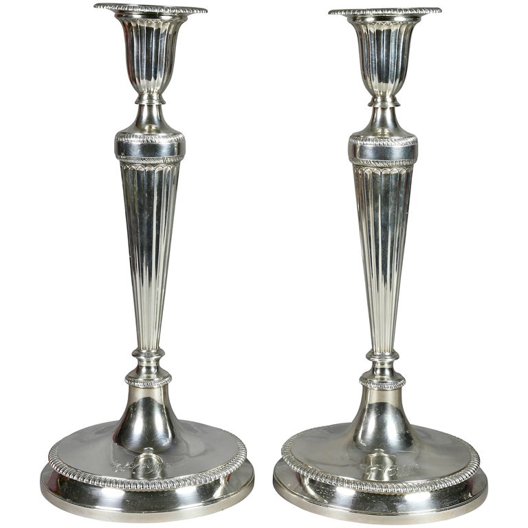 Pair of Large Tiffany and Co. Sterling Candlesticks For Sale at 1stDibs