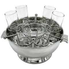 Silver Plate Caviar and Vodka Server