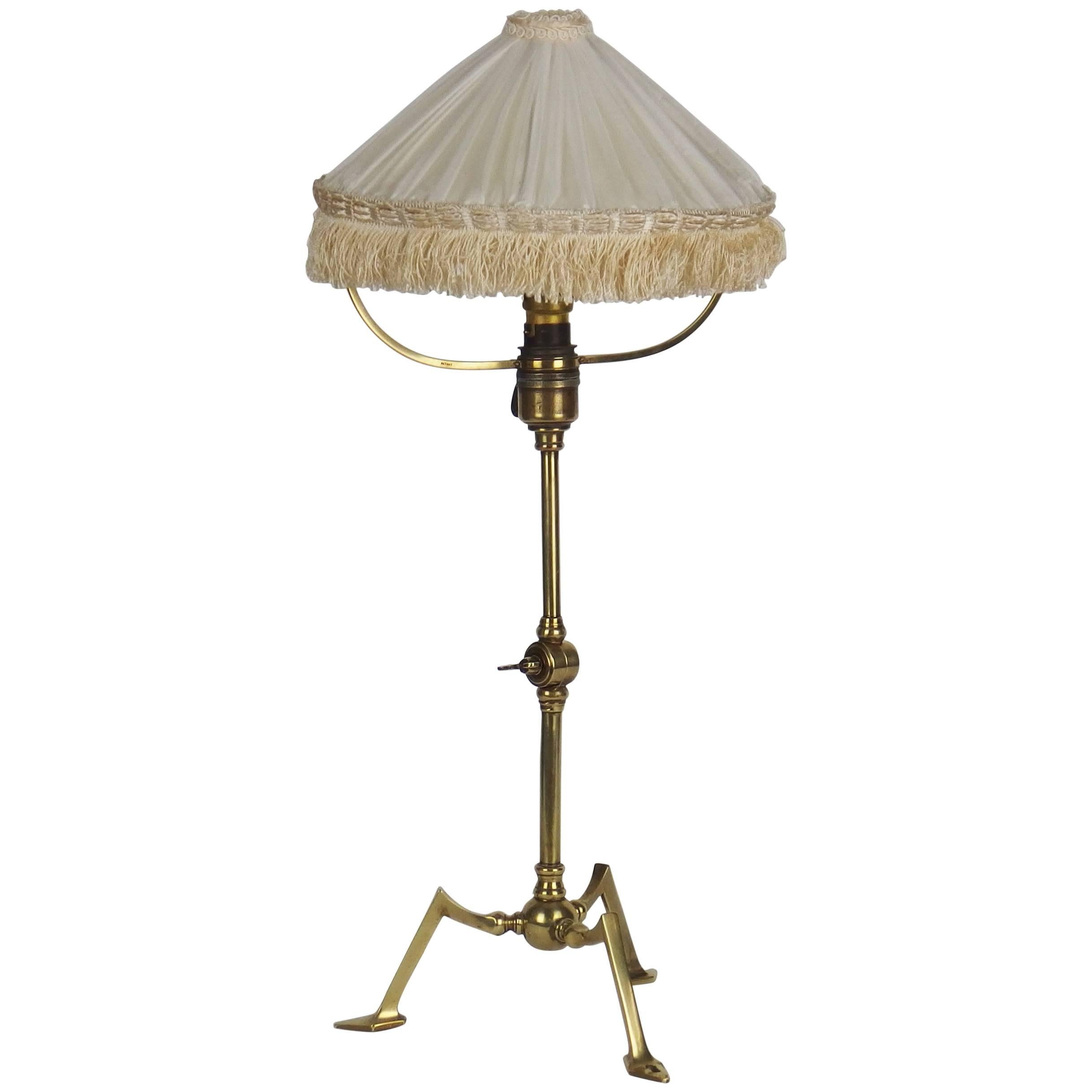 Brass Table Lamp Attributed to W.A.S Benson For Sale