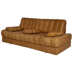 Rare Early Edition De Sede DS 85 Cognac Leather Sofa or Daybed, 1970s