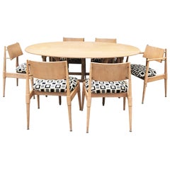 Mid-Century Modern Dining Table with Six Chairs