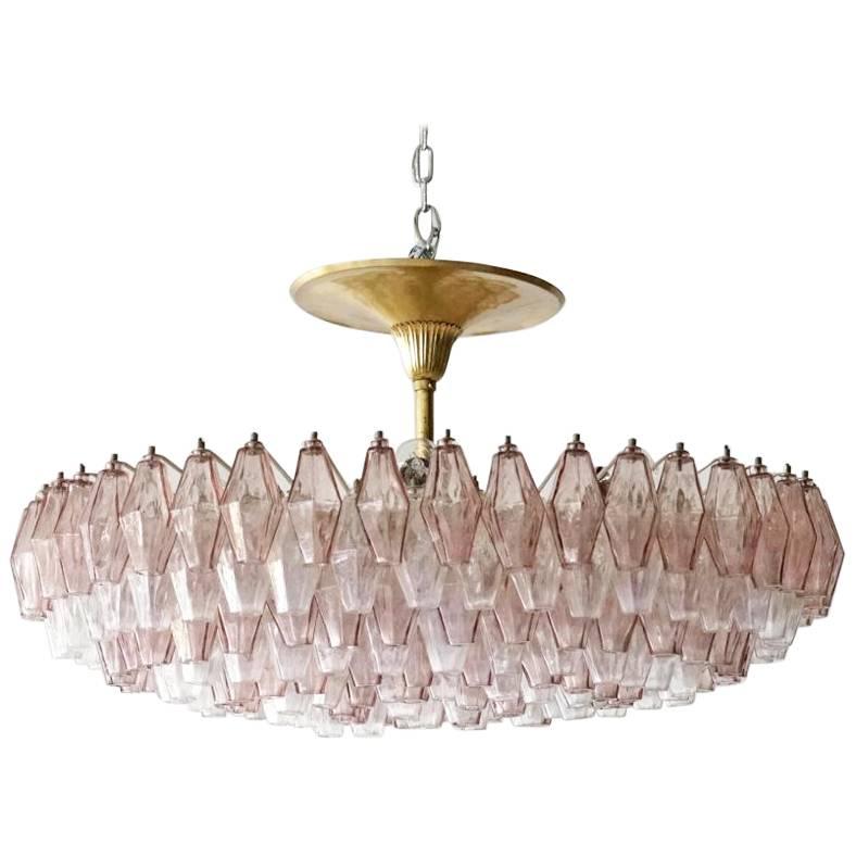 Venini Glass Chandelier Lamp Light Poliedri by Carlo Scarpa