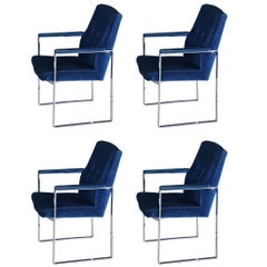 Retro Set of Four Velvet Armchairs by Miller Borgsen Röder & Söhne