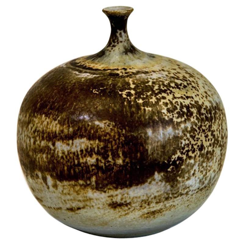 Ceramic Vase with Shadow Patterns, Appleshaped, 1960s