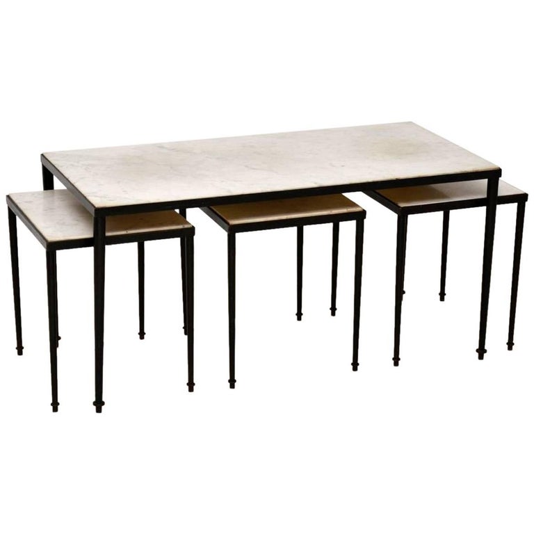 1950s MarbleTop Nesting Coffee Tables at 1stDibs