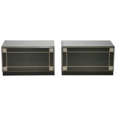 Pair of Brass and Lacquer Side Tables 1970s