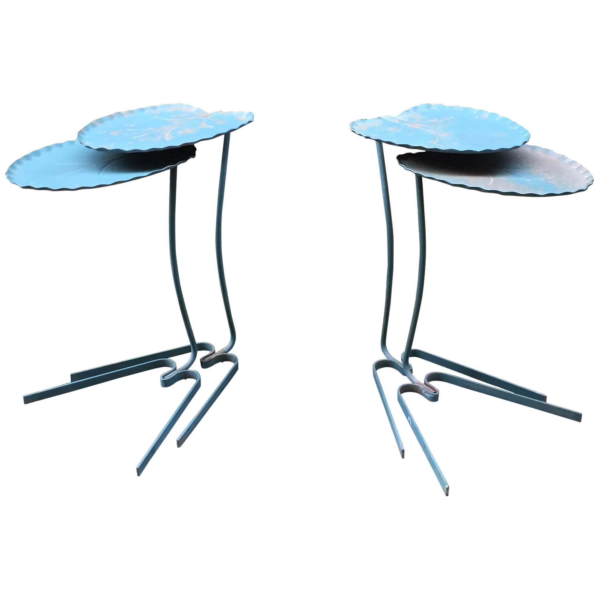 Set of Four Salterini Nesting Outdoor Leaf Tables