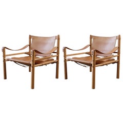 Pair of Arne Norell "Sirocco" Safari Chairs, 1964