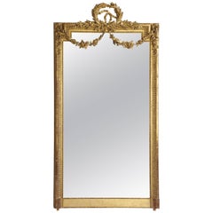 Large 19th Century Louis XVI Style Gold Mirror