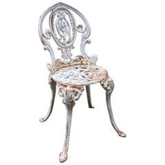 Late Victorian Feather and Scroll Cast Iron Chair