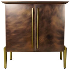 Copper and Brass Metal Dutch Design Hanging Bar Cabinet by Belgo Chrome