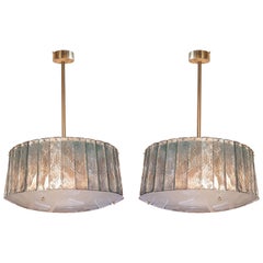 Pair of Midcentury Chandeliers by Fontana Arte in the Style of Gio Ponti