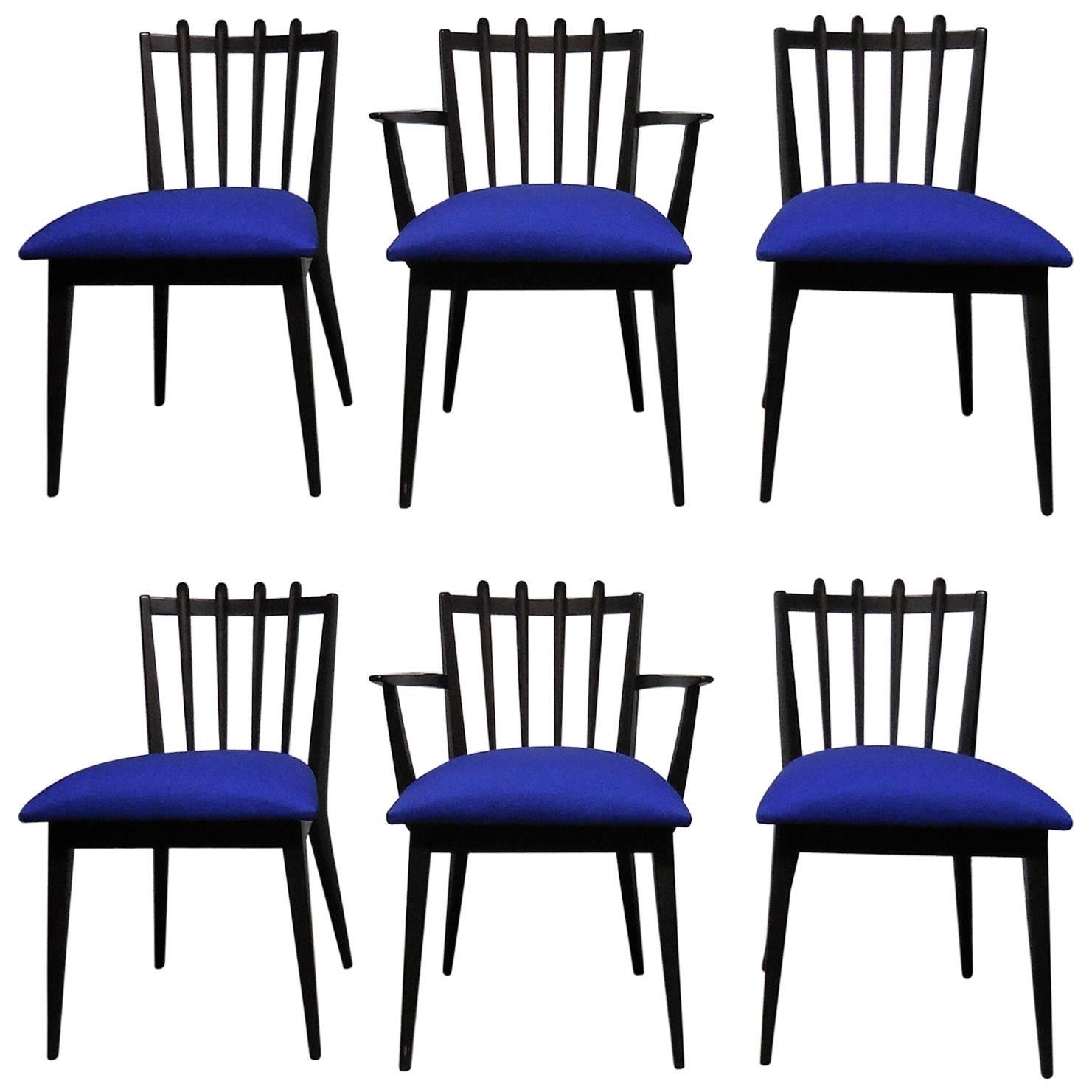 Midcentury Swedish Dining Chairs by Edmond Spence, Set of Six