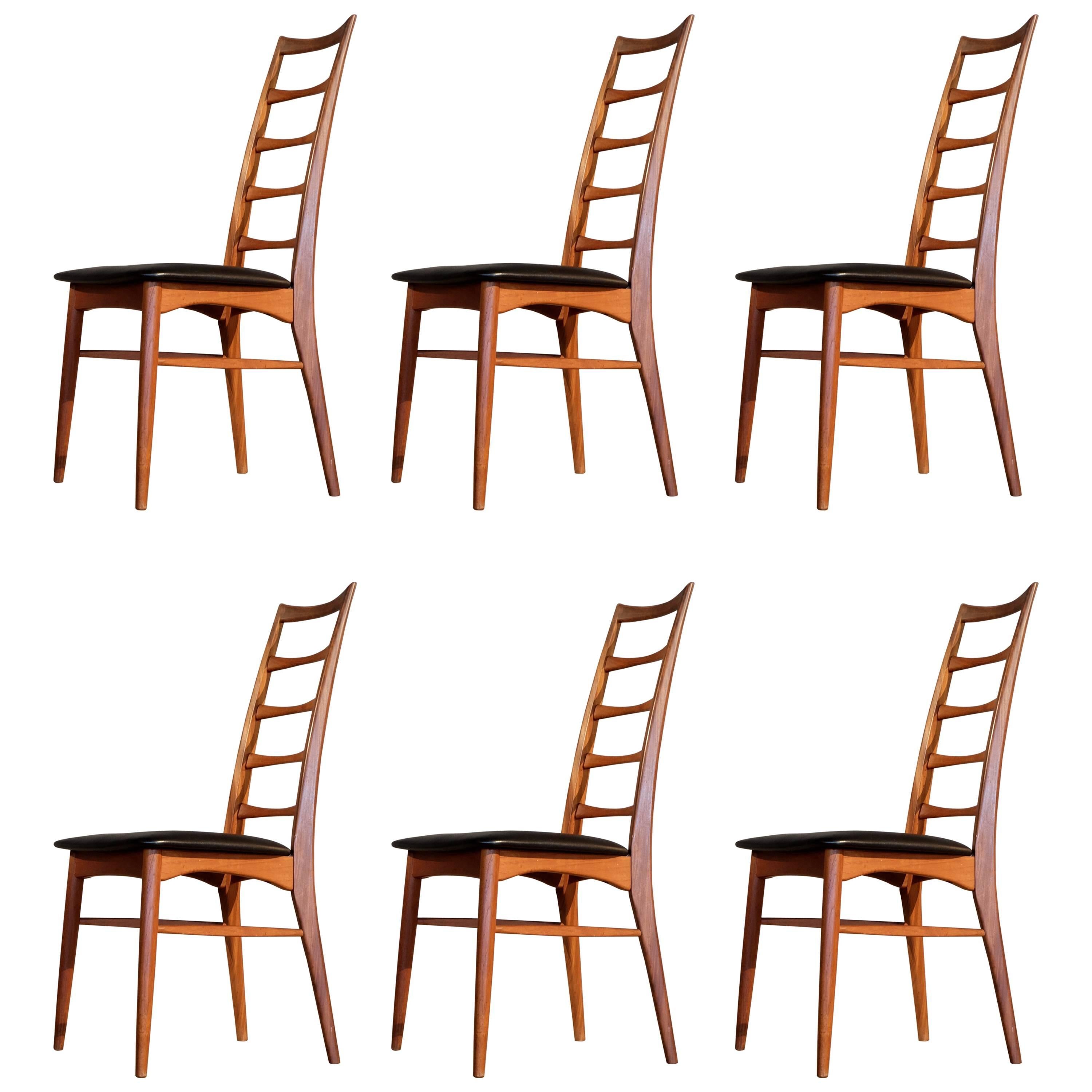 Set of Six Niels Koefoed Dining Room Chairs, Denmark 1960s