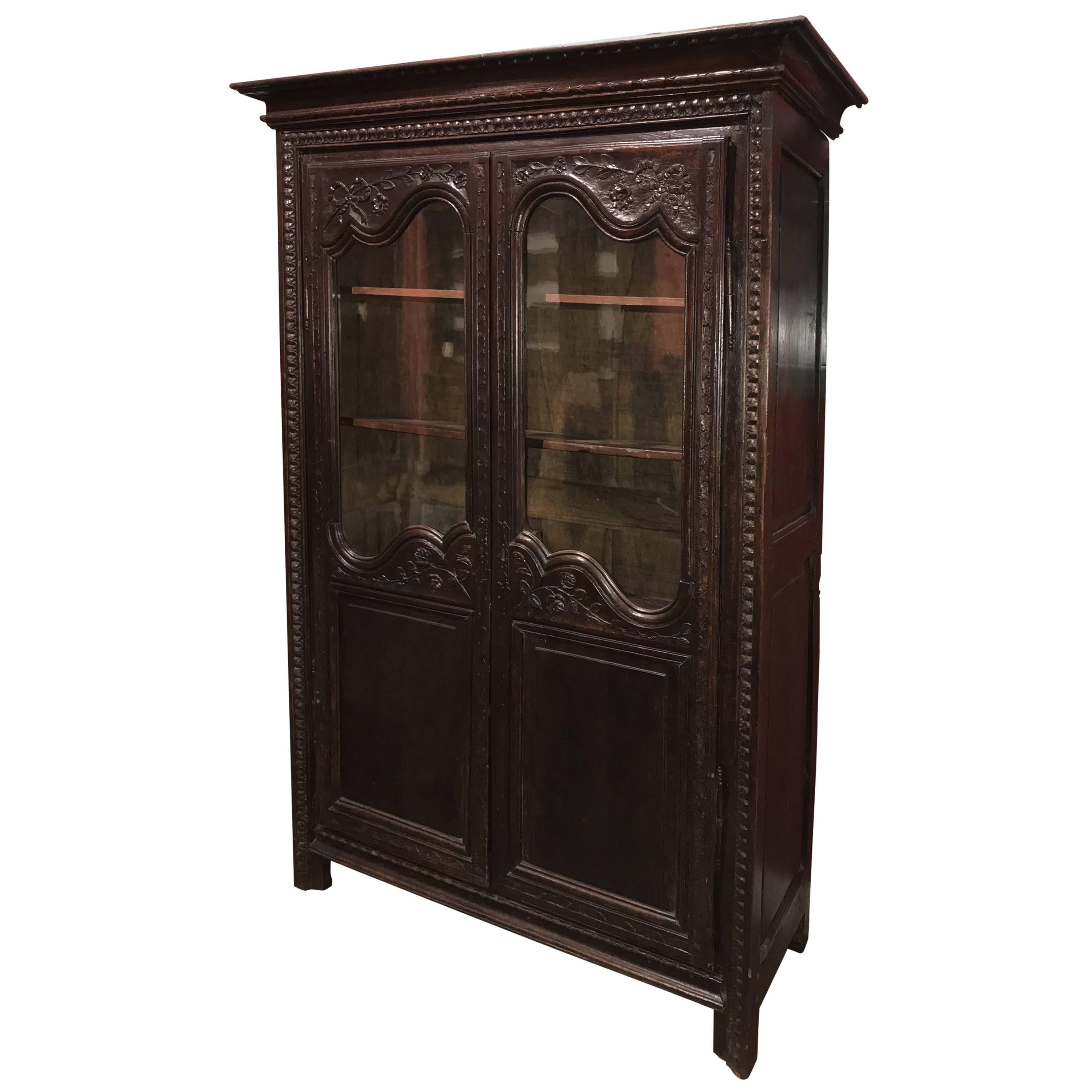 Late 18th Century Louis XVI French Walnut Two-Door Bookcase
