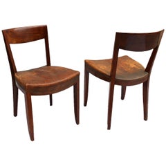 Pair of French Art Deco Side Chairs by Jules Leleu