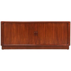 Danish Modern Tambour-Door Rosewood Credenza by Dyrlund