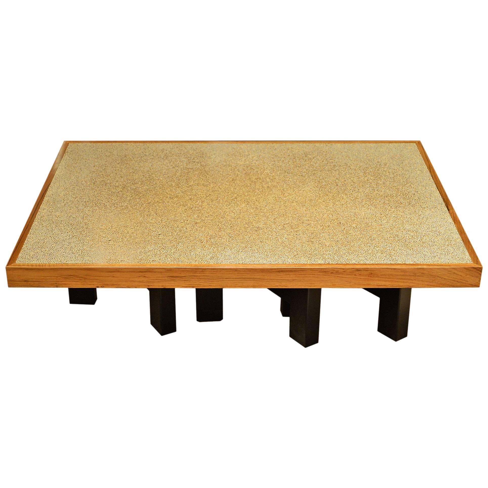 Ado Chale, Coffee Table with Peppercorn Inclusion into Resin, 1970s