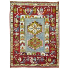 Antique Turkish Melas Jewel Colored Rug