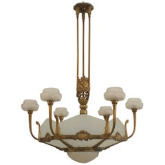 1925 French Art Deco Gilded Chandelier
