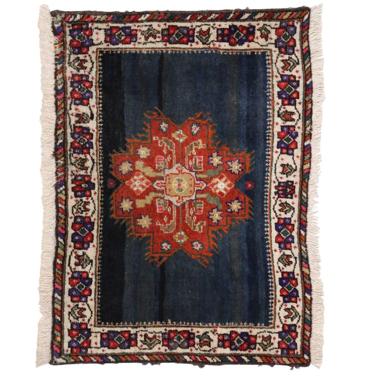Vintage Persian Tabriz Accent Rug with Traditional Style, Small Persian Rug For Sale at 1stdibs