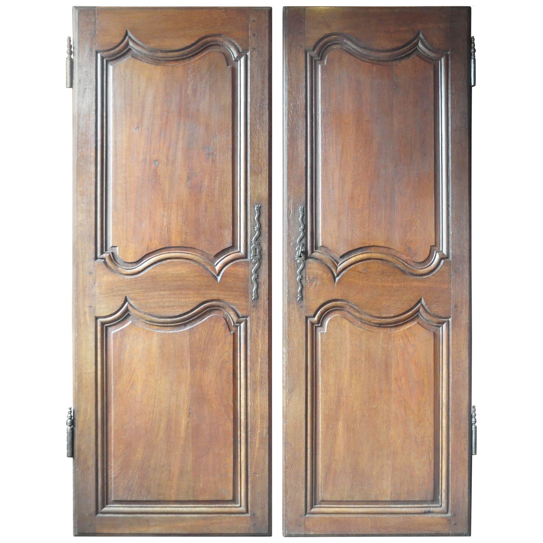 18th Century French Pair of Oak Doors