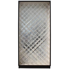 Modern Monumental Rectangular Lucite Wine Rack with a Black Frame