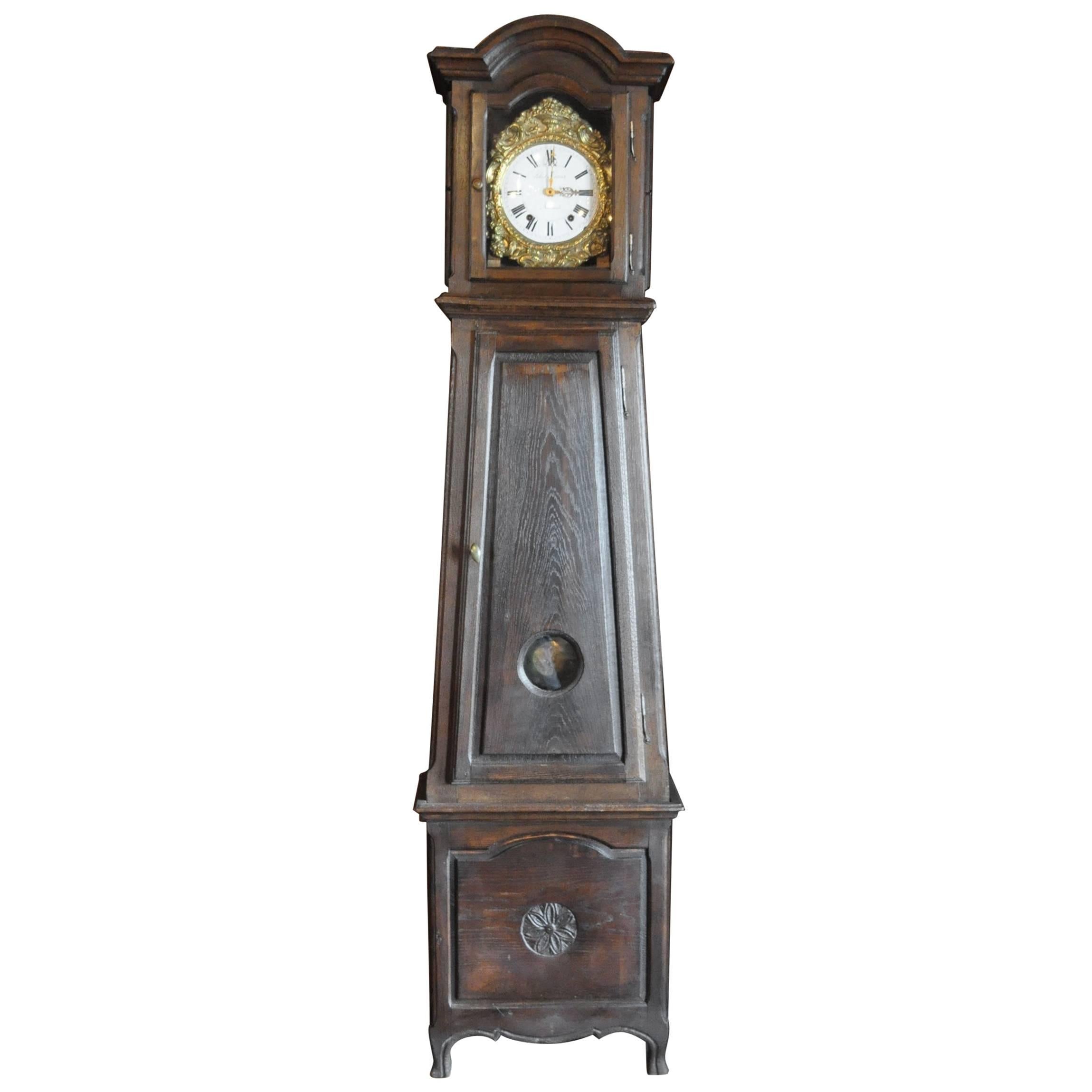 19th Century Provincial French Grandfather Clock For Sale