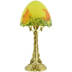 Daum French Art Deco Bronze Table Lamp, 1920s