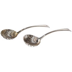 Pair of 18th Century George Smith III Sterling Silver Shell Ladles