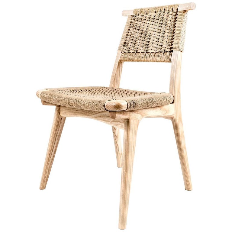 Chair, Woven Danish Cord, Hardwood, Mid Century, Dining, Office, Custom,  Semigood