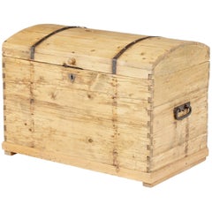 19th Century Victorian Rustic Pine Dome Top Trunk