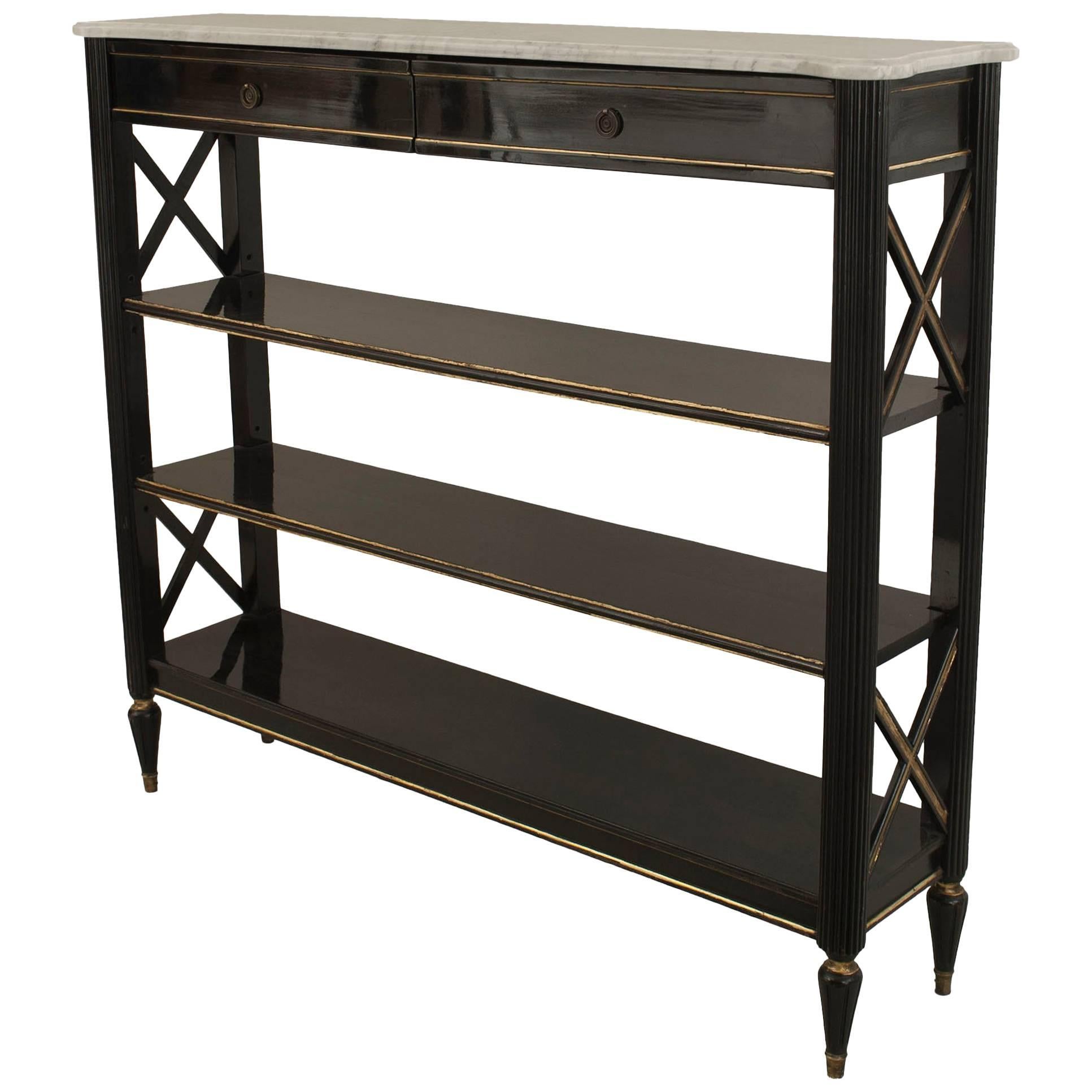 Maison Jansen French Directoire Ebonized √âtag√®re