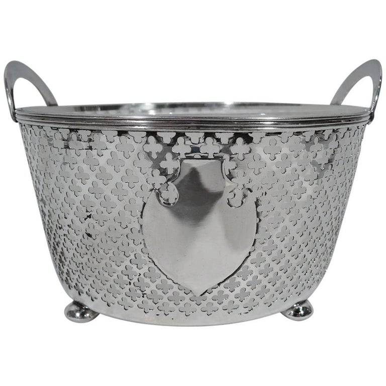 Antique American Edwardian Sterling Silver Ice Bucket For Sale at 1stDibs