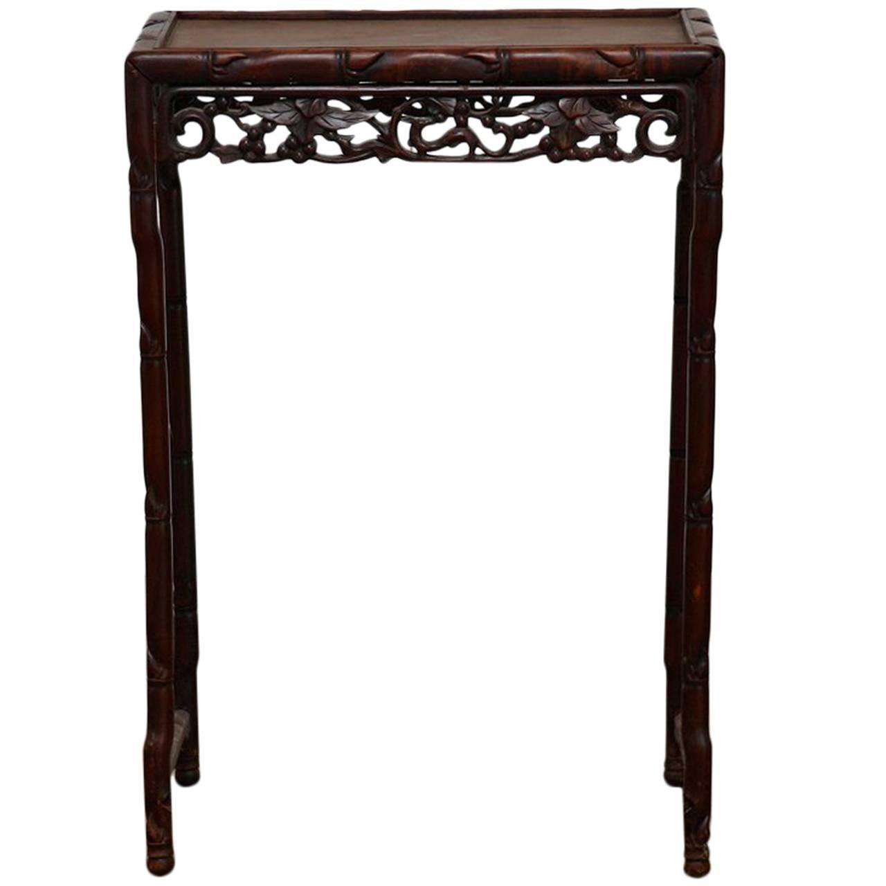 19th Century Chinese Rosewood Carved Tea Table