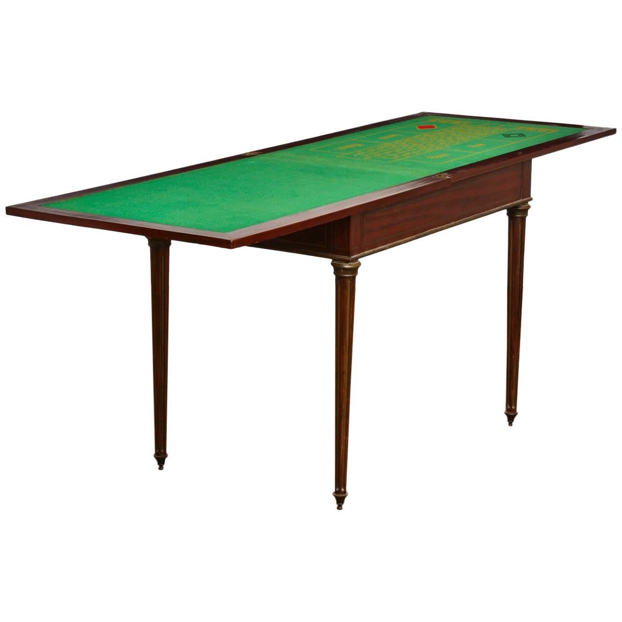 French Regency Neoclassical Flip-Top Roulette Game Table