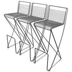 Set Architectural 'Kreuzschwinger' Bar Stools by till Behrens for Schlubach 1983