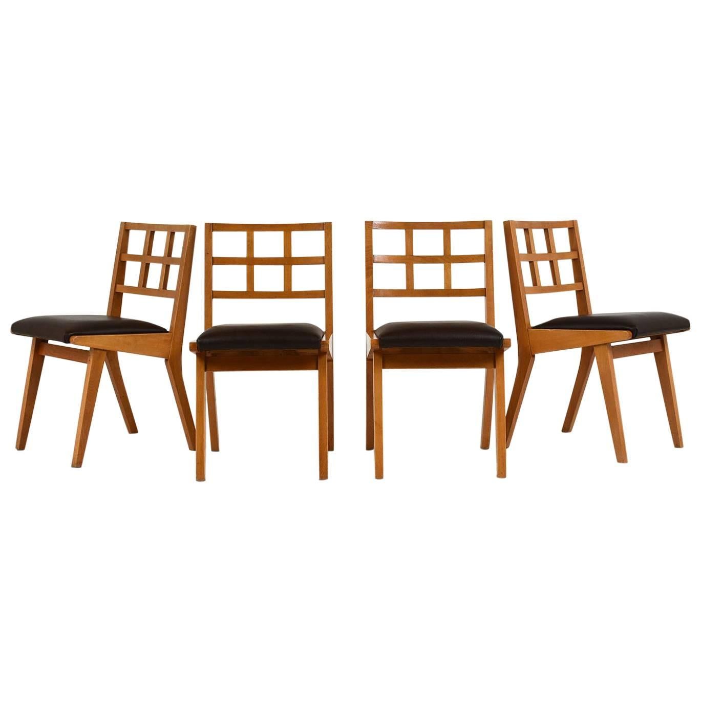 Set of Four Mid-Century Modern Style Dining Chairs