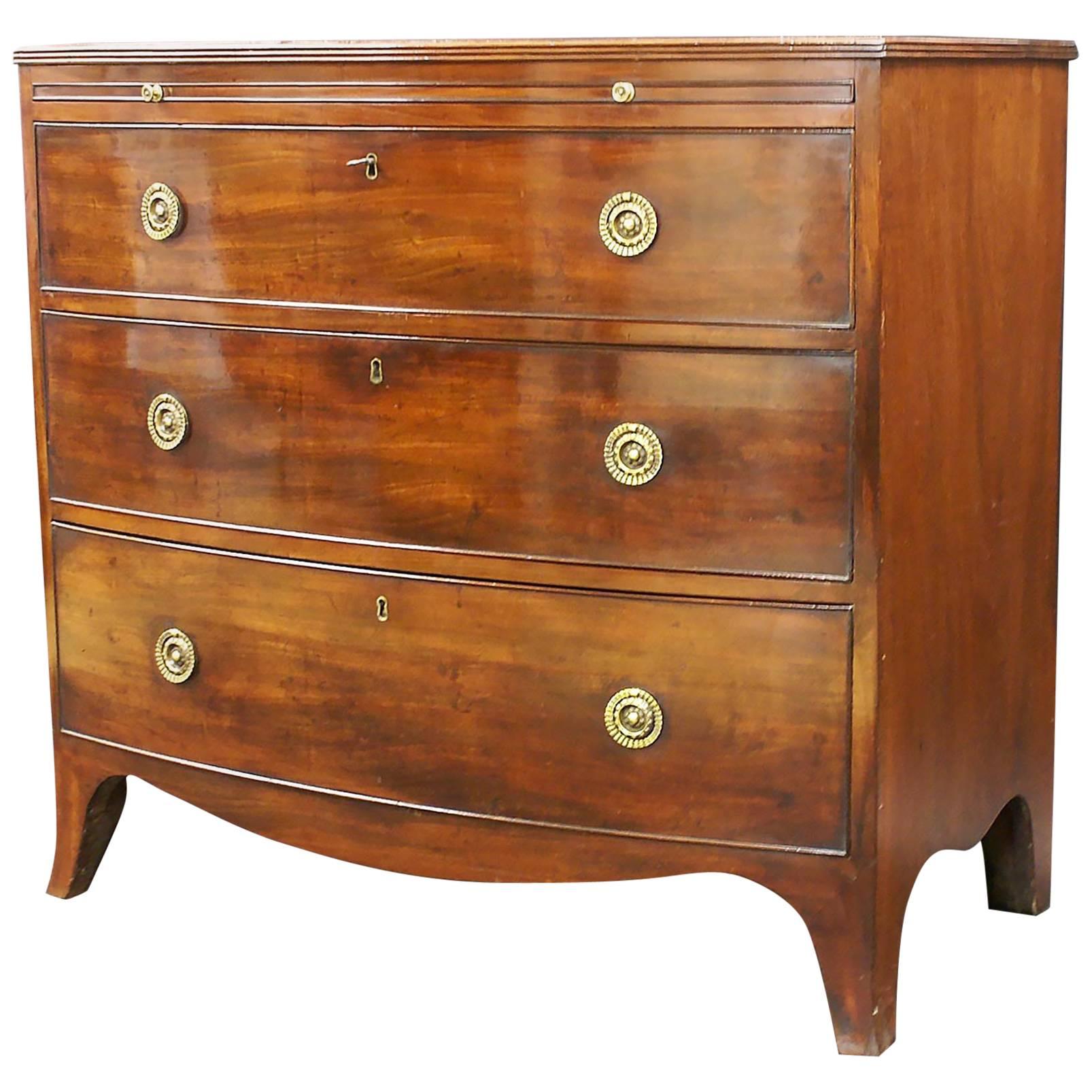 Early 19th Century Bow Fronted Chest of Three Drawers