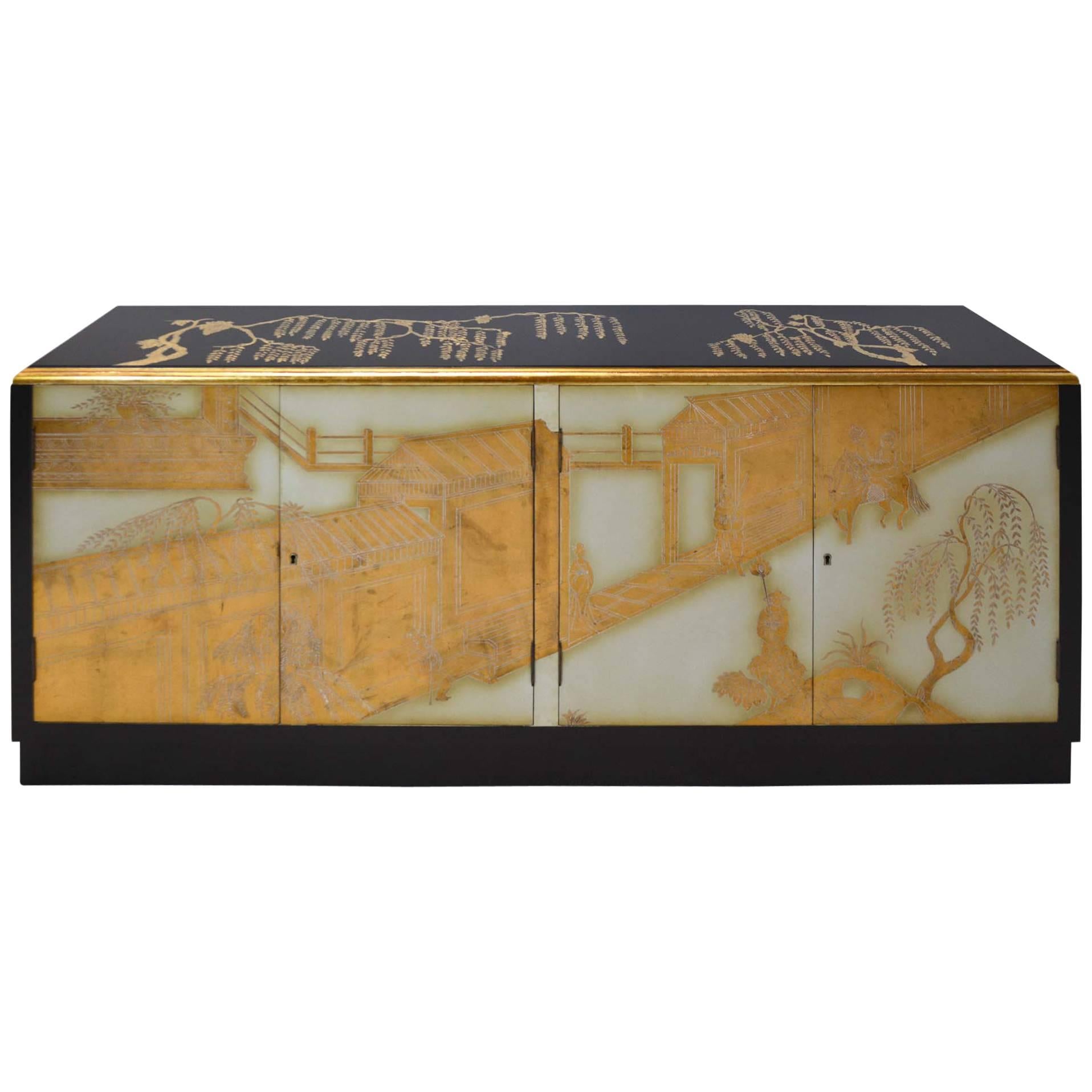 Hollywood Regency Chinoiserie Cabinet