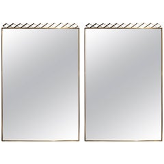 Pair of Brass 1950s Italian Mirrors