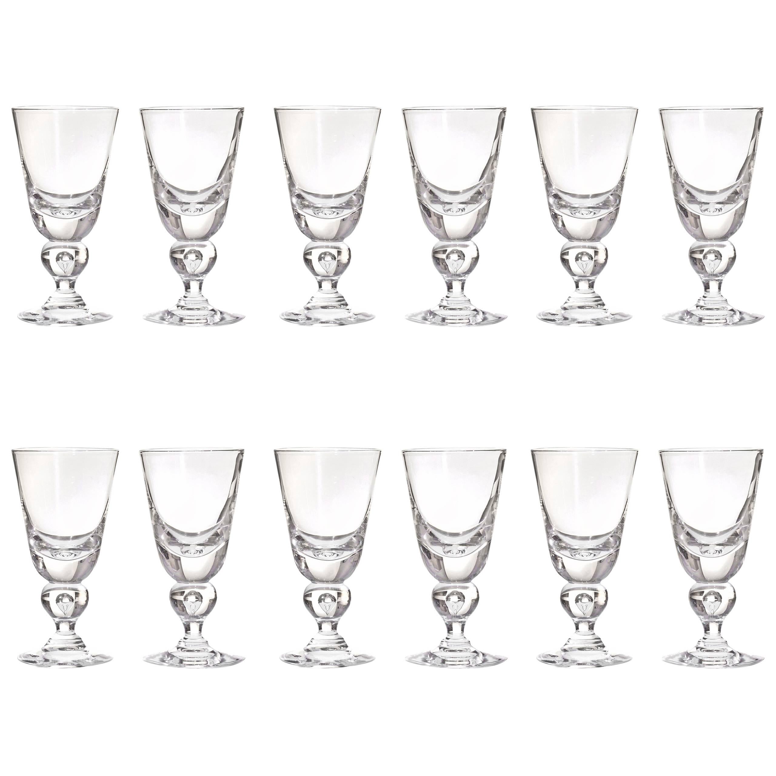 12 Exceptional Modernist Steuben Baluster Water Goblets