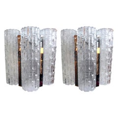 Pair of Venini Style Murano Glass Sconces