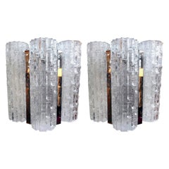 Pareja de Lámparas de Cristal de Murano Estilo Venini